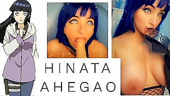 Hinata Ahegao Sensuell Blowjob: En Bystig Cosplay-Tjejs Njutning